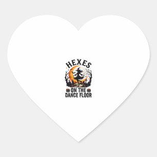 Halloween Witch Dance Night Heart Sticker