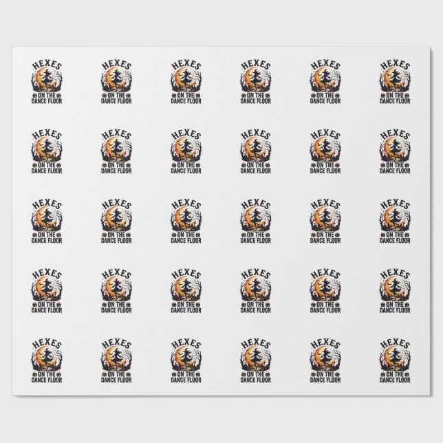 Halloween Witch Dance Night Wrapping Paper (Flat)