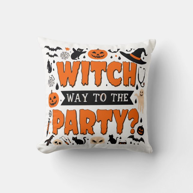 Halloween Witch Decor Throw Cushion (Front)