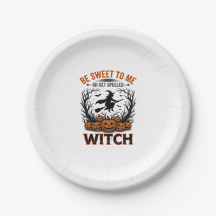 Halloween Witch Design Be Sweet Or Get Spelled_1 Paper Plate