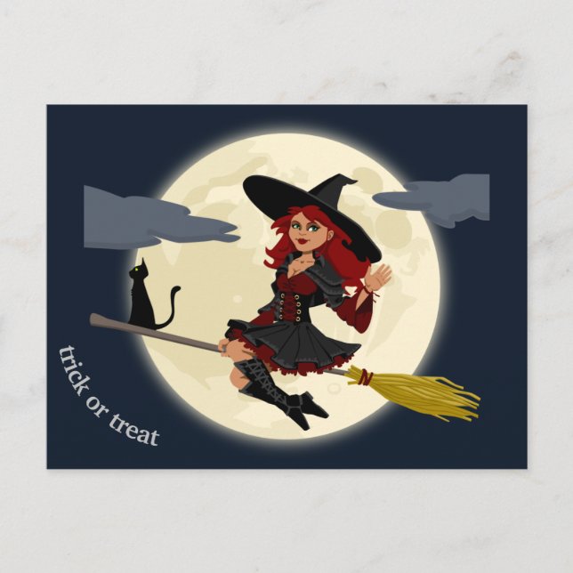 Halloween Witch Design Postcard (Front)