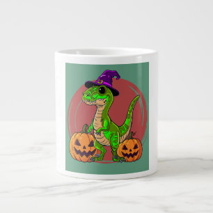 Halloween Witch Dinosaur Large Coffee Mug