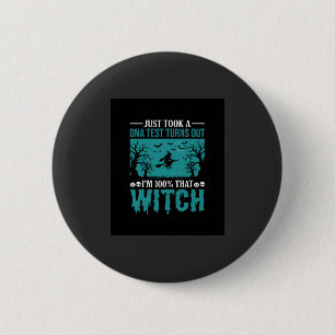 Halloween Witch DNA Test Design 6 Cm Round Badge