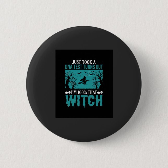Halloween Witch DNA Test Design 6 Cm Round Badge (Front)