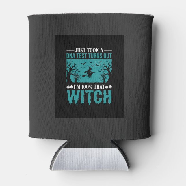 Halloween Witch DNA Test Design Can Cooler (Front)