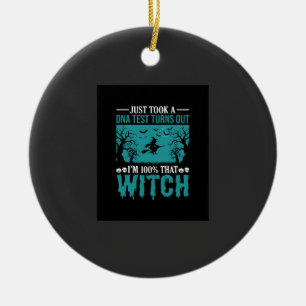 Halloween Witch DNA Test Design Ceramic Ornament
