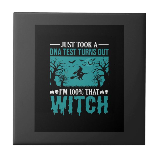 Halloween Witch DNA Test Design Ceramic Tile (Front)