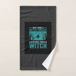 Halloween Witch DNA Test Design Hand Towel