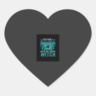 Halloween Witch DNA Test Design Heart Sticker