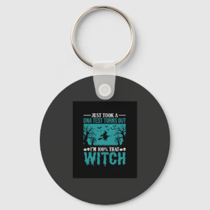 Halloween Witch DNA Test Design Key Ring