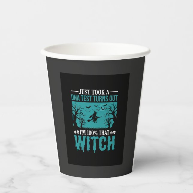 Halloween Witch DNA Test Design Paper Cups (Front)