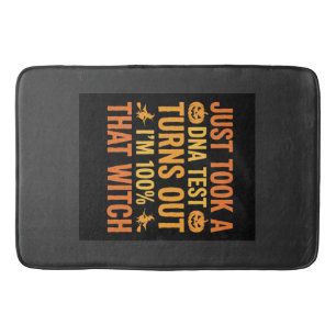 Halloween Witch DNA Test Funny Design Bath Mat