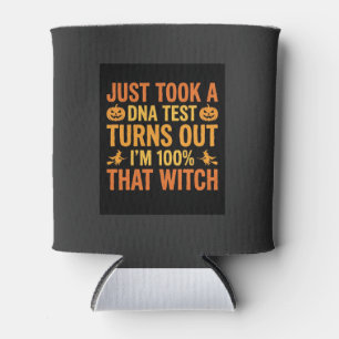 Halloween Witch DNA Test Funny Design Can Cooler