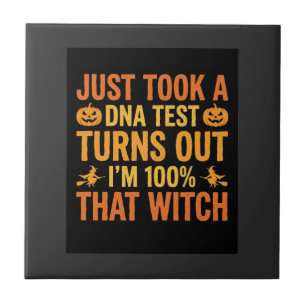 Halloween Witch DNA Test Funny Design Ceramic Tile