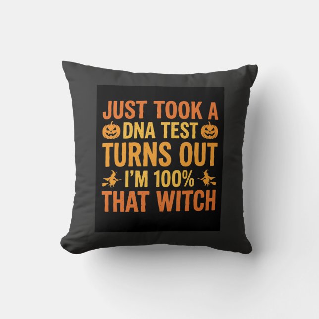 Halloween Witch DNA Test Funny Design Cushion (Front)