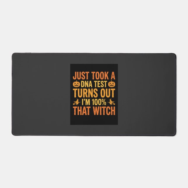 Halloween Witch DNA Test Funny Design Desk Mat (Front)