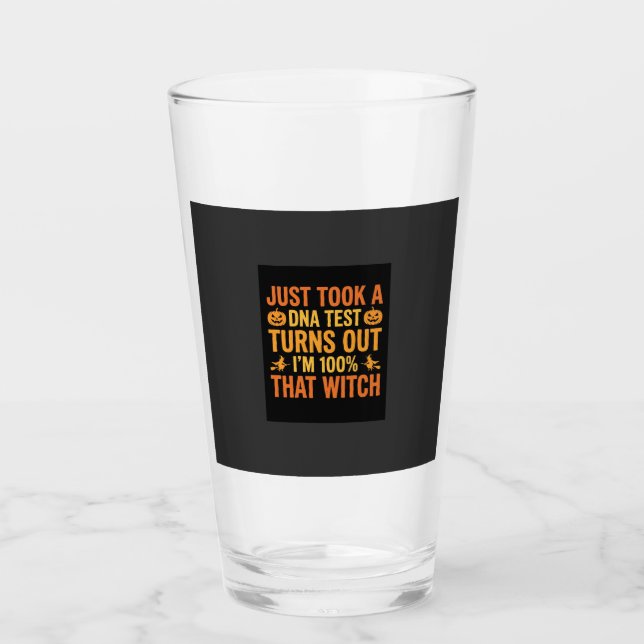 Halloween Witch DNA Test Funny Design Glass (Front)
