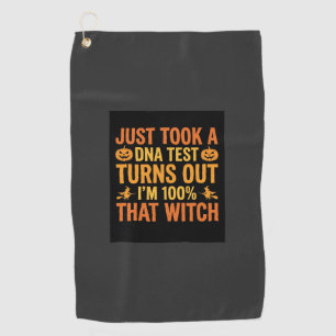 Halloween Witch DNA Test Funny Design Golf Towel