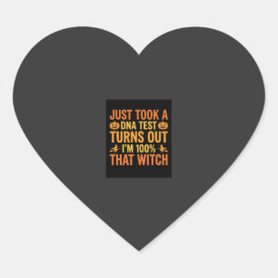 Halloween Witch DNA Test Funny Design Heart Sticker