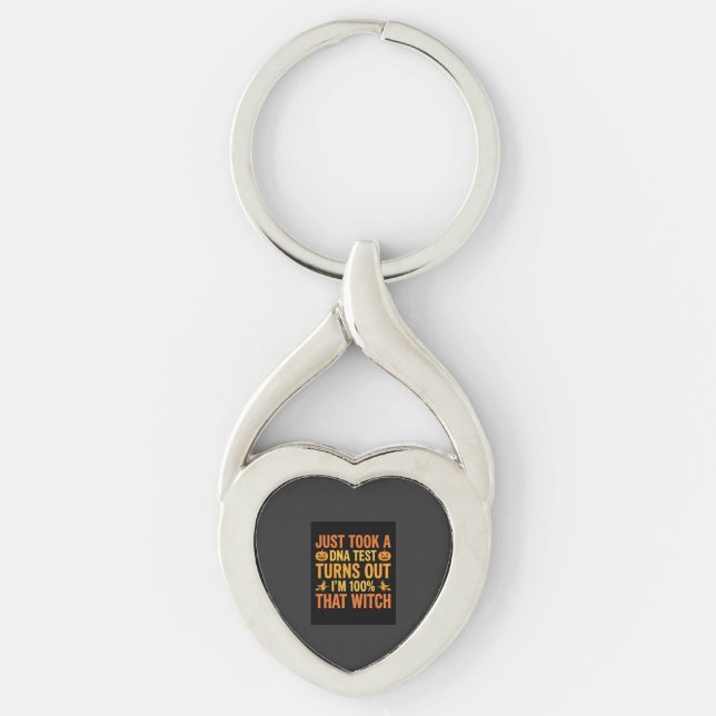 Halloween Witch DNA Test Funny Design Key Ring (Front)