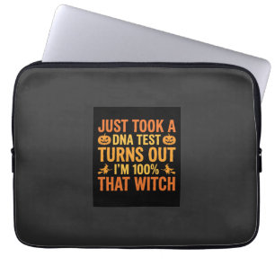 Halloween Witch DNA Test Funny Design Laptop Sleeve