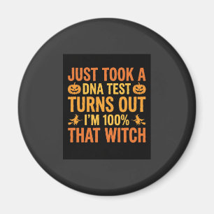 Halloween Witch DNA Test Funny Design Magnet