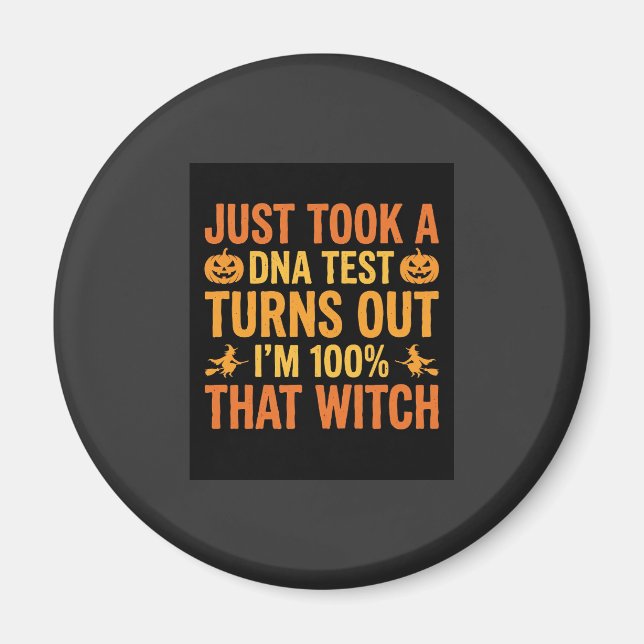 Halloween Witch DNA Test Funny Design Magnet (Front)