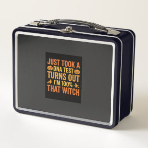 Halloween Witch DNA Test Funny Design Metal Lunch Box