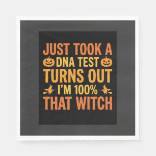 Halloween Witch DNA Test Funny Design Napkin