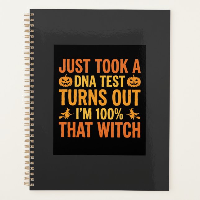 Halloween Witch DNA Test Funny Design Planner (Front)