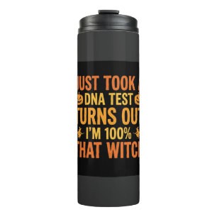 Halloween Witch DNA Test Funny Design Thermal Tumbler