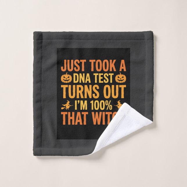 Halloween Witch DNA Test Funny Design Wash Cloth (Wash Cloth)