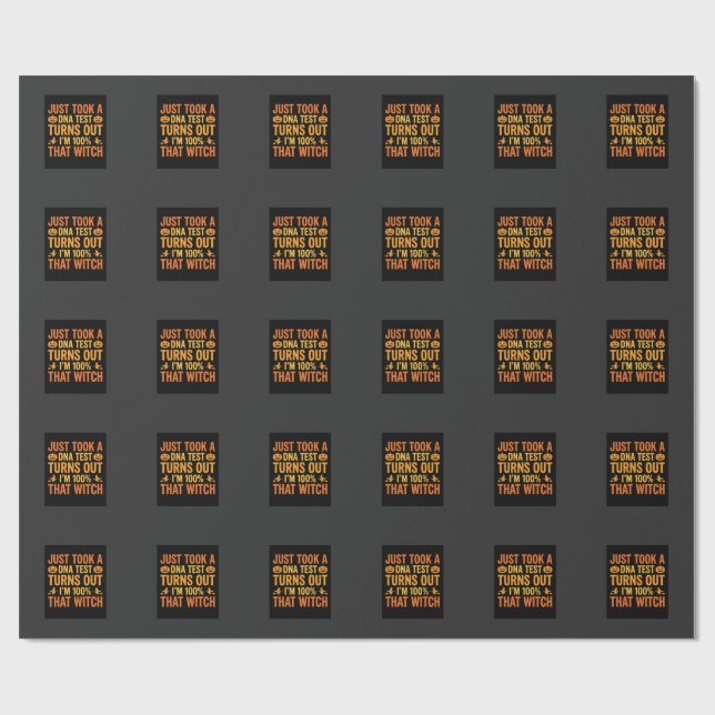 Halloween Witch DNA Test Funny Design Wrapping Paper (Flat)