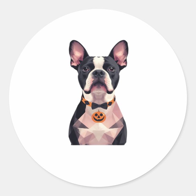 Halloween witch dog Classic T-Shirt Classic Round Sticker (Front)
