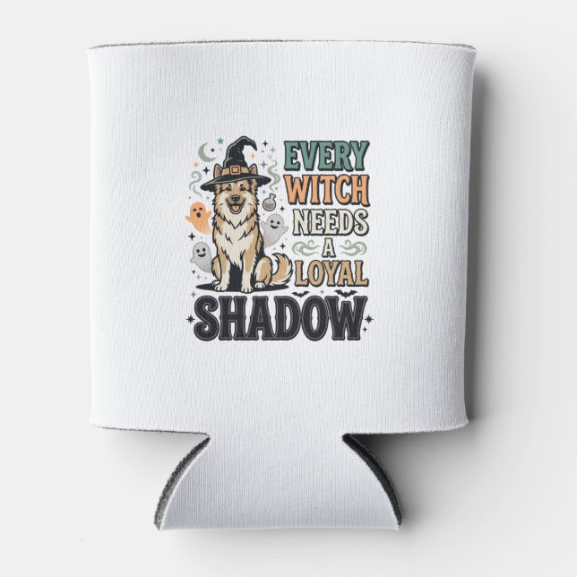 Halloween Witch Dog Spirits Can Cooler (Front)
