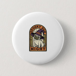 Halloween Witch Dog Vintage Engraving Shirt Design 6 Cm Round Badge