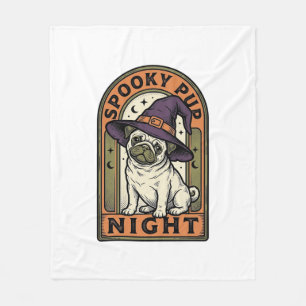 Halloween Witch Dog Vintage Engraving Shirt Design Fleece Blanket