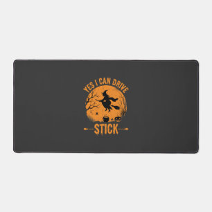 Halloween Witch Drive Stick Graphic_1 Desk Mat