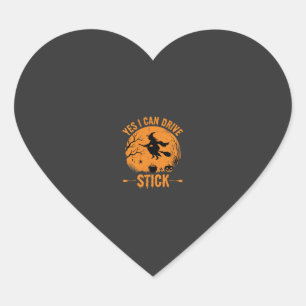 Halloween Witch Drive Stick Graphic_1 Heart Sticker