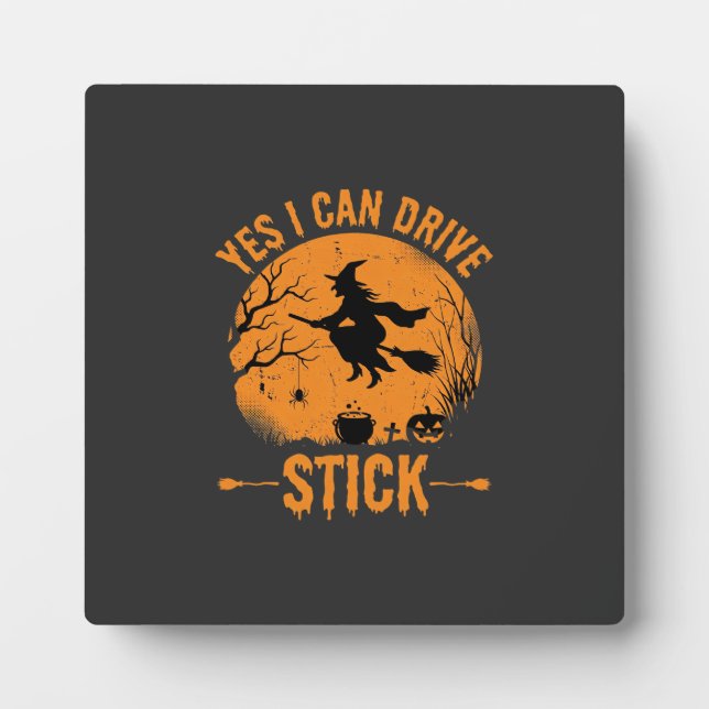 Halloween Witch Drive Stick Graphic_1 Plaque (Front)
