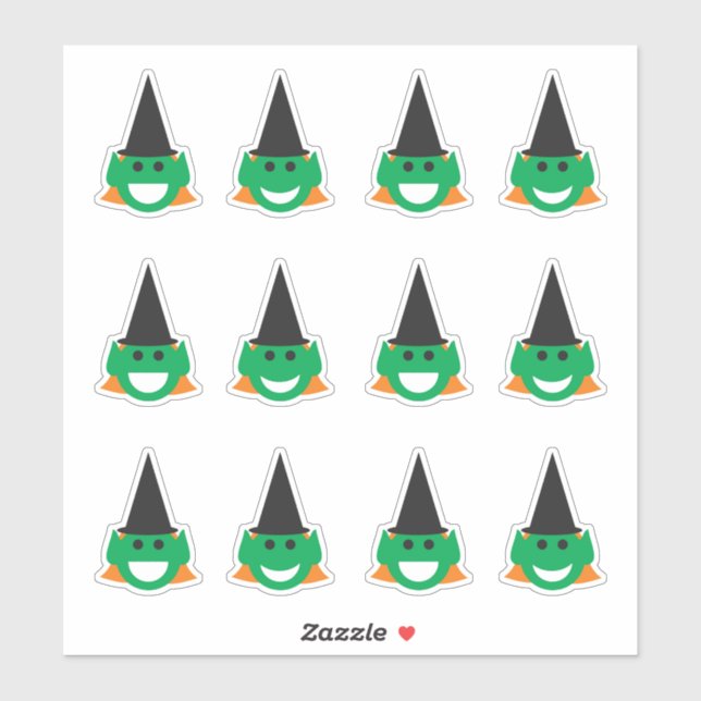 Halloween Witch Faces Fun Smiling Happy Cartoon (Sheet)