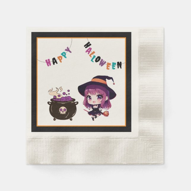 Halloween/witch/fall/October Napkin (Front)