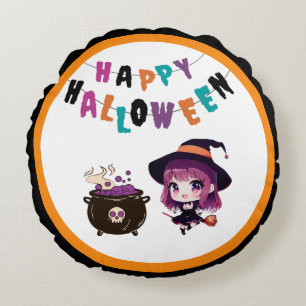 Halloween/witch/fall/October Round Cushion