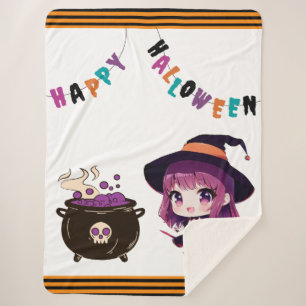 Halloween/witch/fall/October Sherpa Blanket
