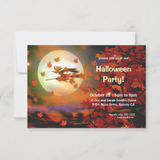 Halloween Witch Flight Invitation