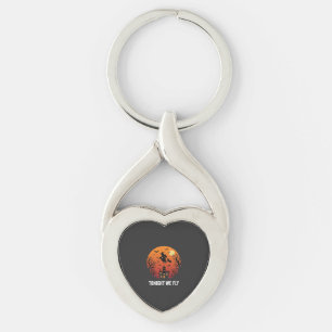 Halloween Witch Flying Night Graphic Design_1 Key Ring