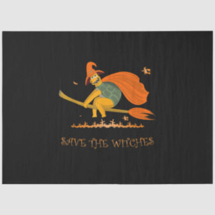 Halloween Witch Flying Turtle Broom Salem Tissue Paper