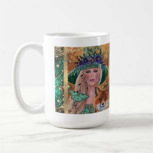Halloween witch fox art by Renee Lavoie Coffee Mug