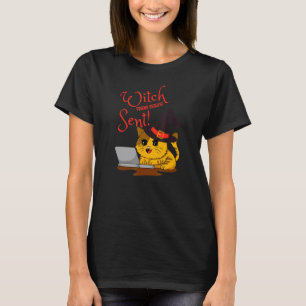 Halloween Witch Friend Request Sent Kitten T-Shirt
