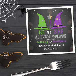 Halloween Witch Gender Reveal Party Napkin